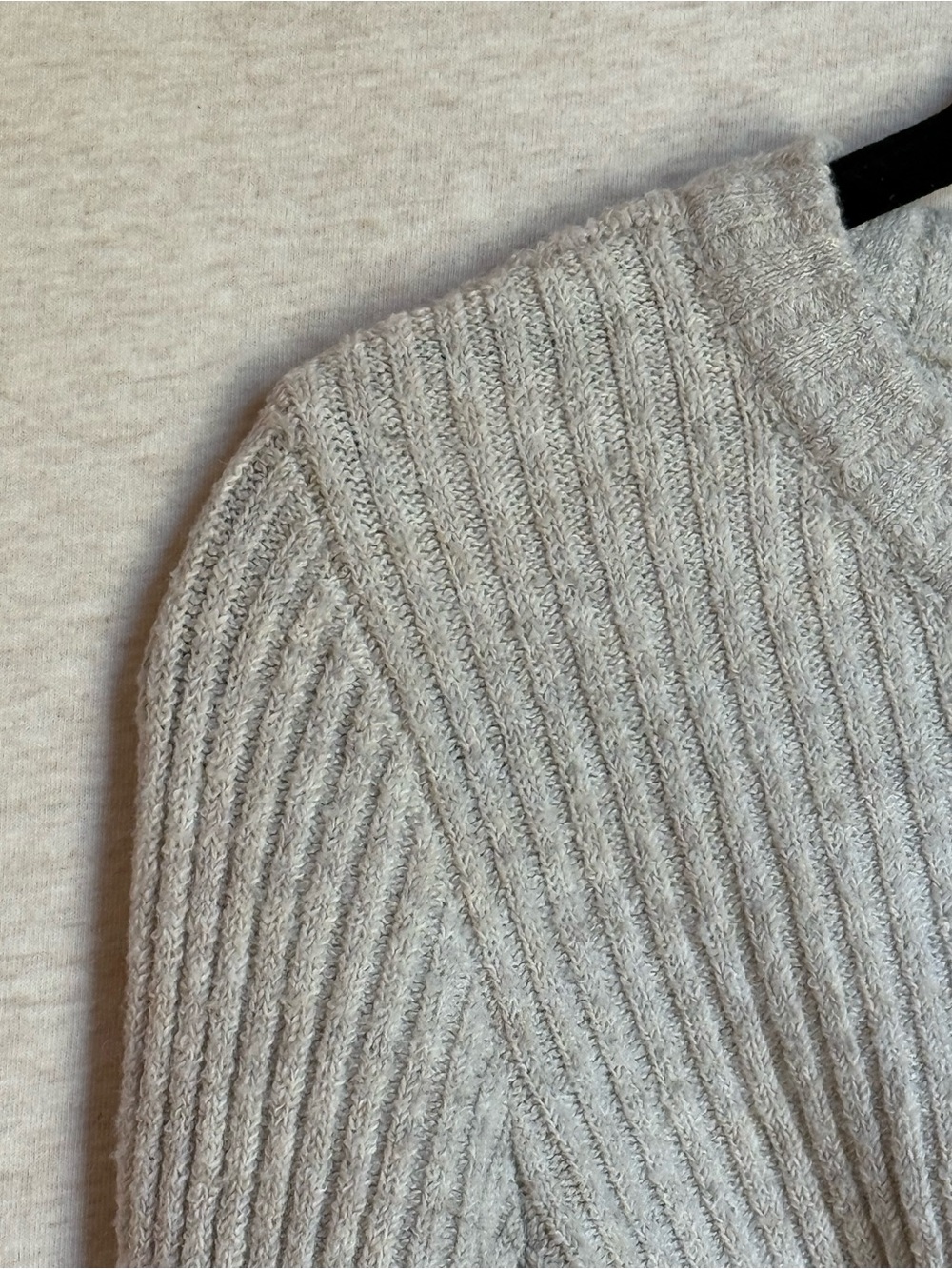 margot Neutral Cream Ribbed Crew Sweater - Picture 3 of 14